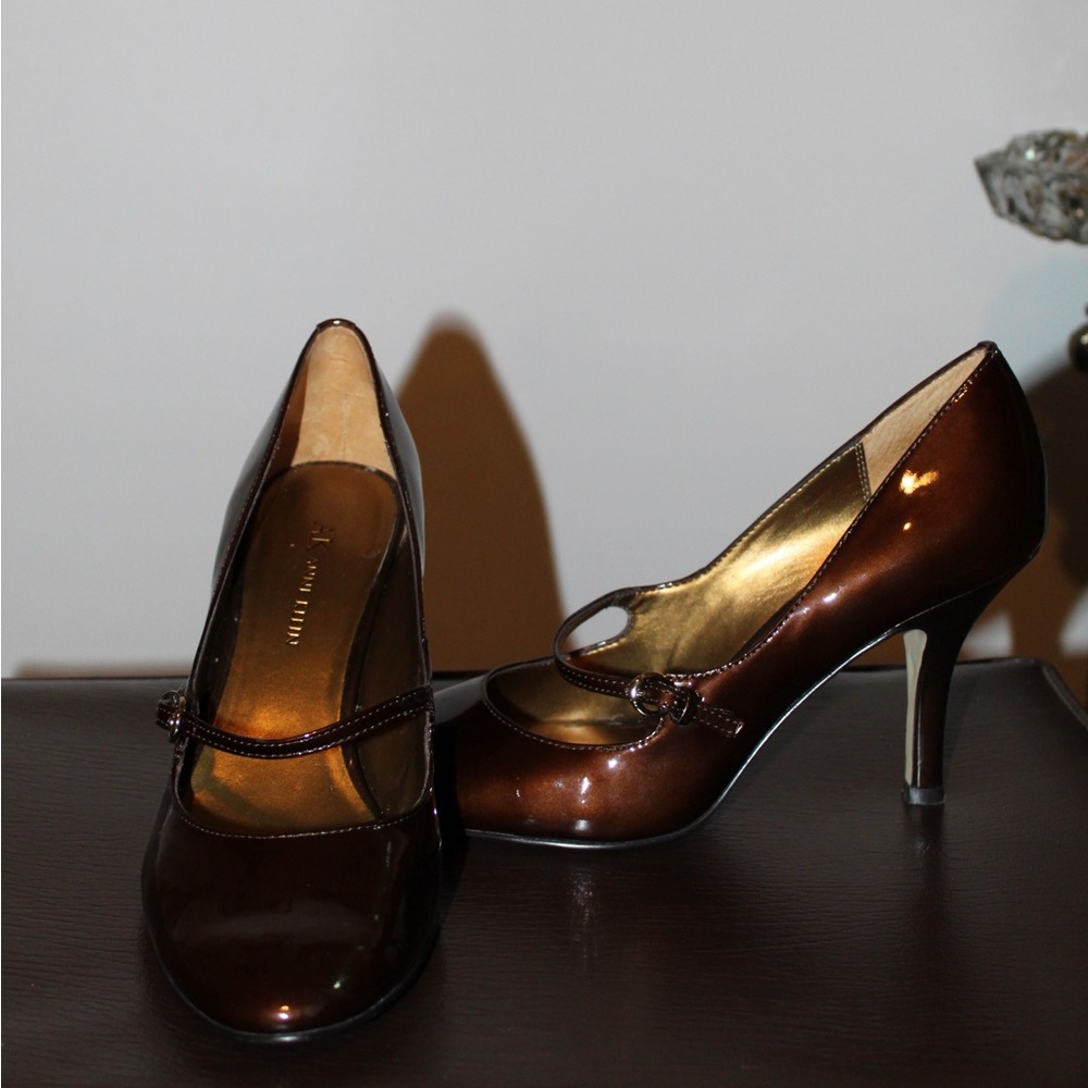 Bronze Heels with Front strap